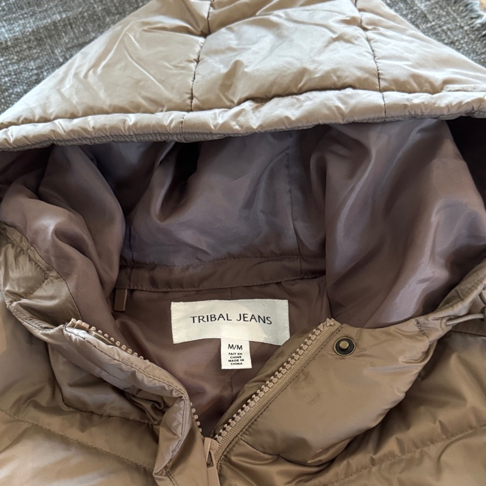Tribal Jeans Tan Puffer Jacket